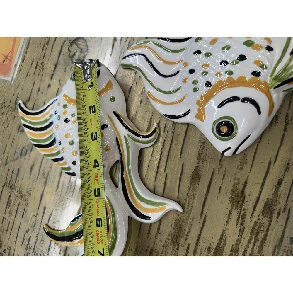 Vintage 1978 Ceramic Fish Wall Hanging Pair